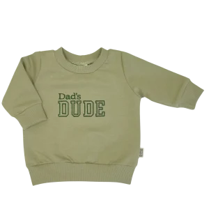 Geborduurde Baby en Kids Sweater Groen Dad's DUDE