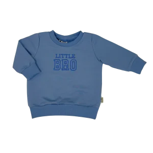 Geborduurde Baby en Kids Sweater Blauw Little Bro