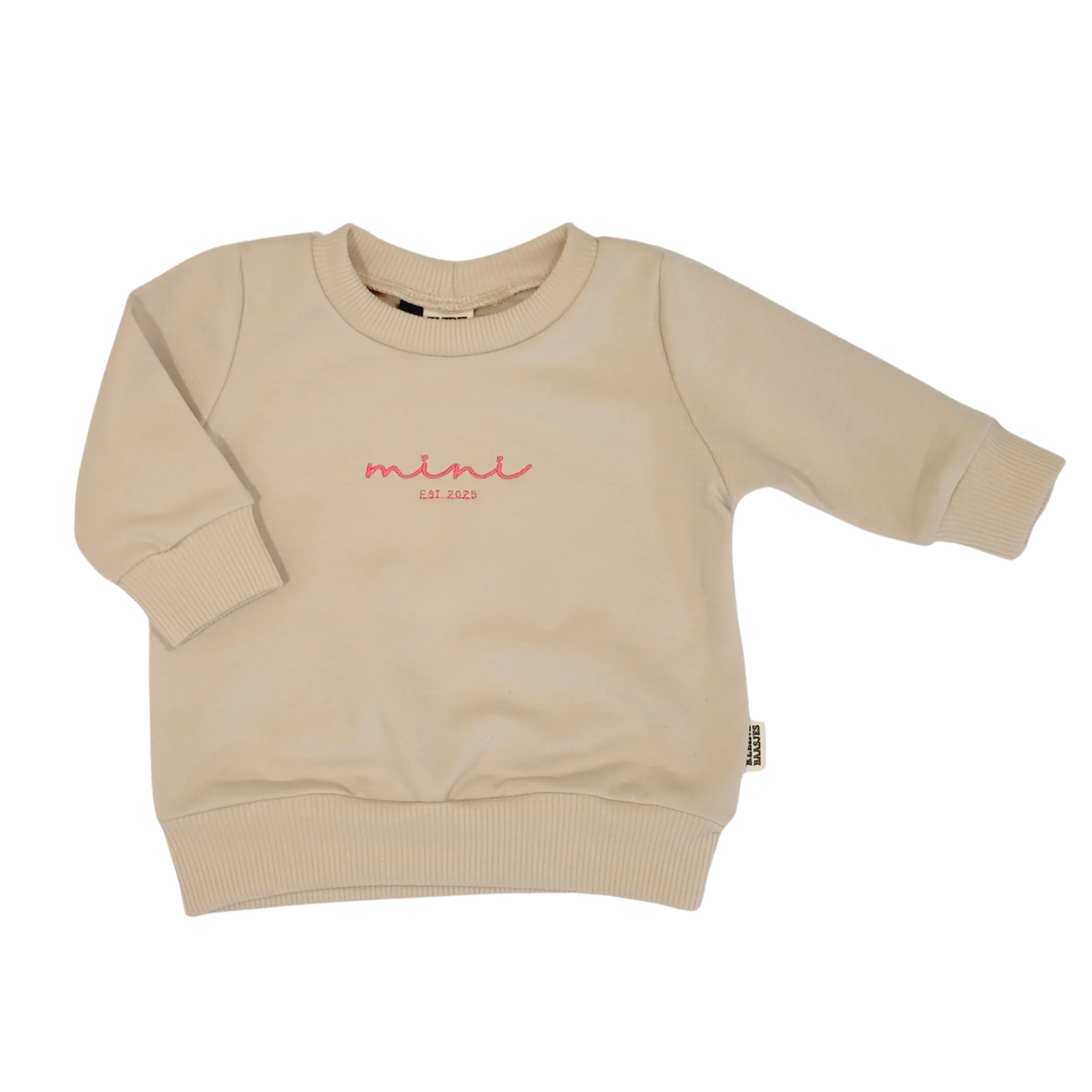 Geborduurde Baby en Kids Sweater MINI Beige - Afbeelding 2