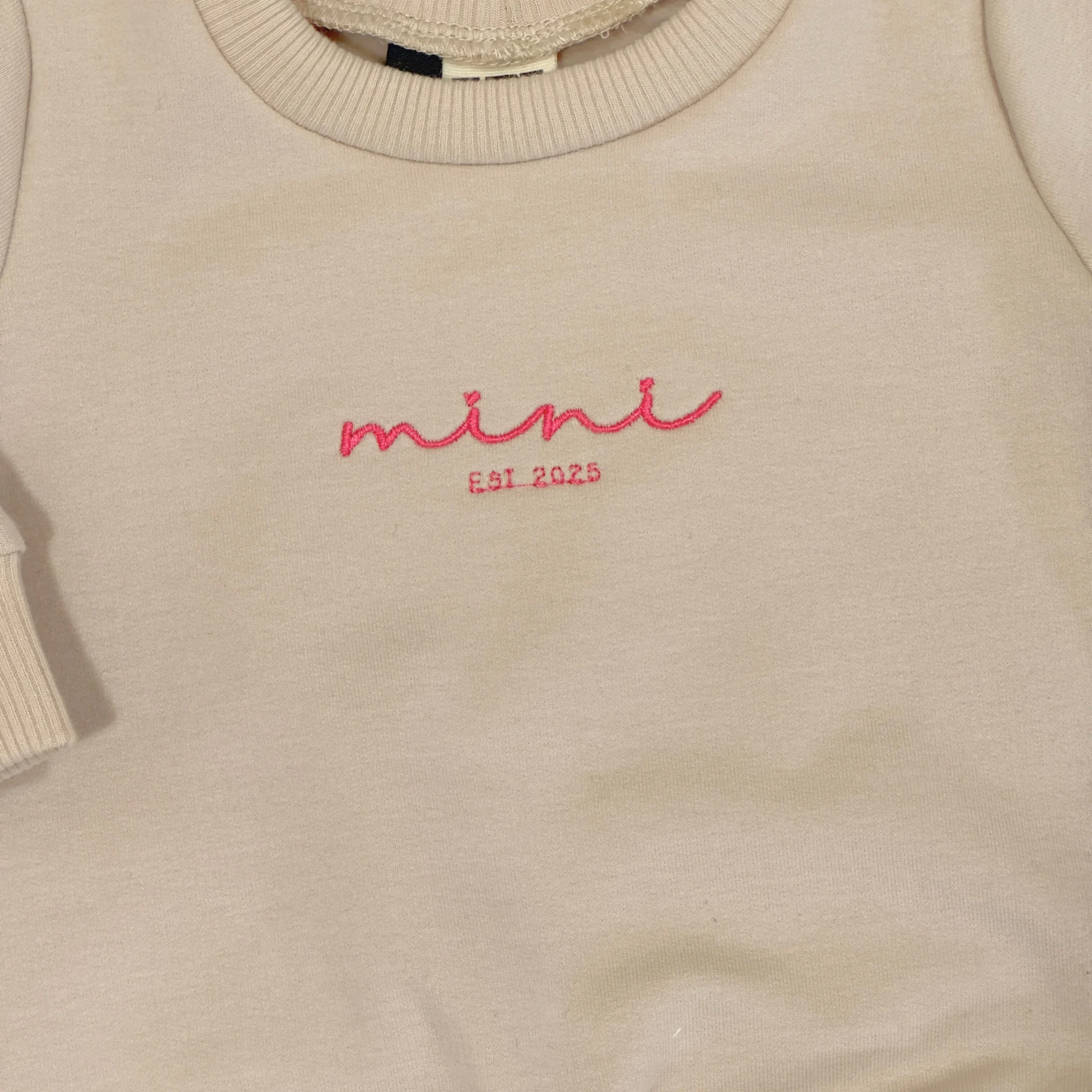 Geborduurde Baby en Kids Sweater MINI Beige - Afbeelding 3