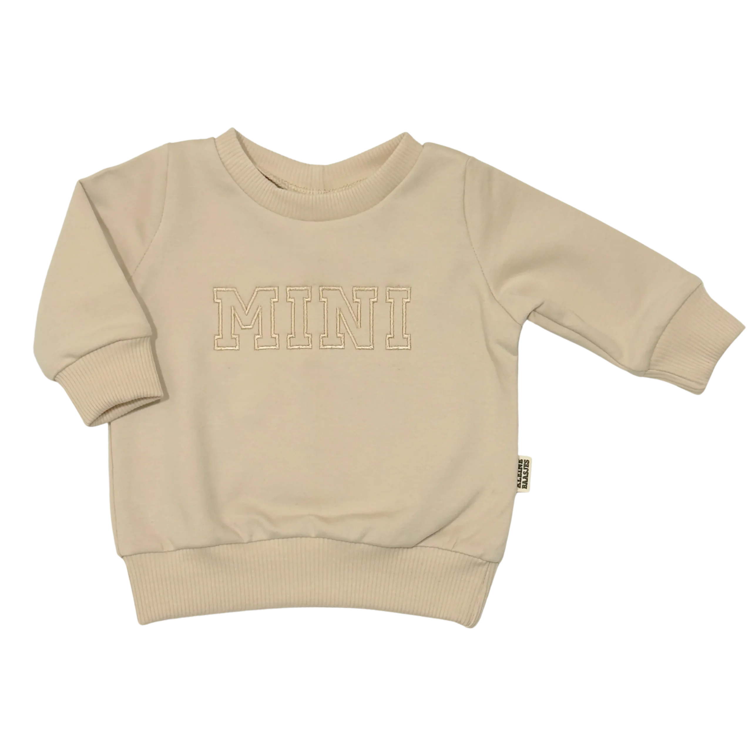 Geborduurde Baby en Kids Sweater Beige MINI College - Afbeelding 2