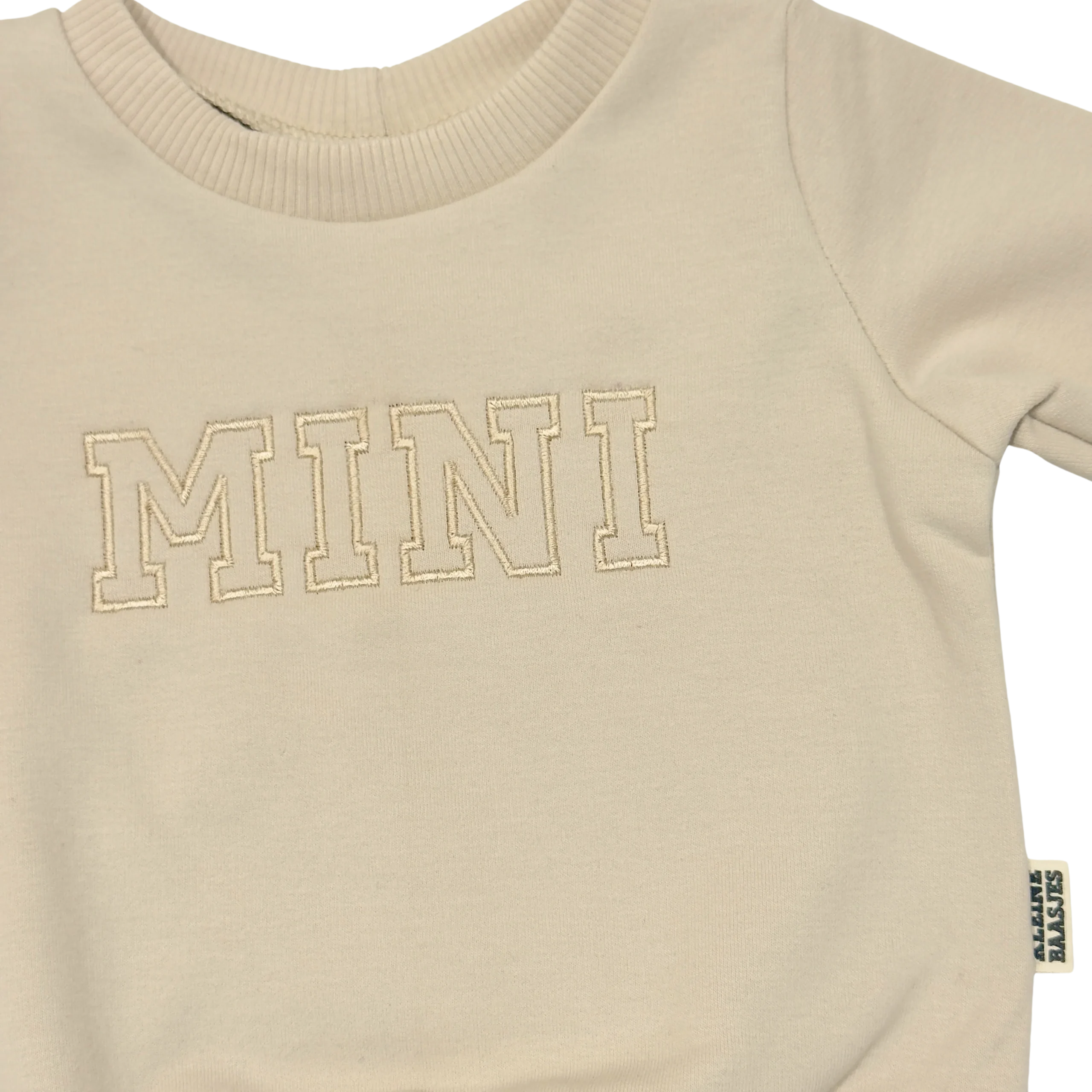 Geborduurde Baby en Kids Sweater Beige MINI College - Afbeelding 3