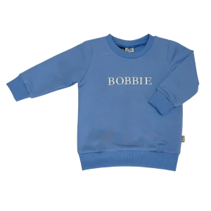 Geborduurde Baby en Kids Sweater Blauw Met Naam