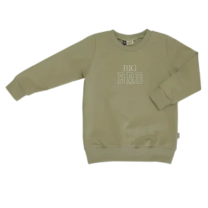 Geborduurde Baby en Kids Sweater Groen Big Bro
