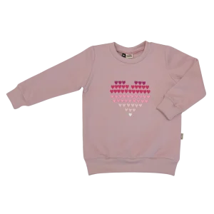 Geborduurde Baby en Kids Sweater Roze Ombre Hart