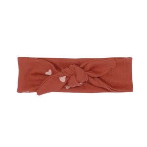 Haarband Geknoopt Rib Hartjes Bruin