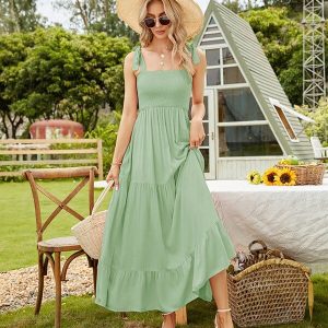 Groene Zomerse Maxi Jurk Ibiza Stijl