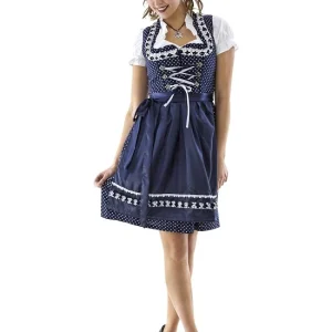 Dirndl Blauw Wit Polkadot 3-delig
