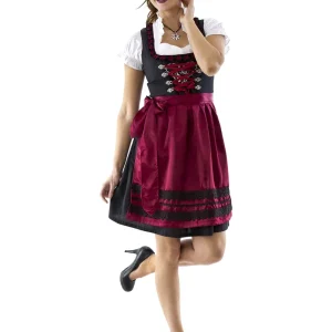 Dirndl Esther Zwart Wijnrood 3-delig