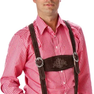 Rood geruite Tiroler blouse