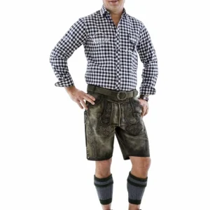 Trachten Blouse met Design sticksels Zwart-Wit