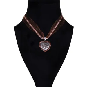 Halsketting met Strassrand Bruin