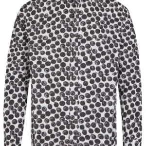 Haupt overhemd Dropjes Print, Wit Zwart