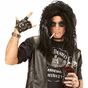 Rocker Pruik zwart Heren en Dames