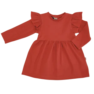 Jurk Roestbruin Ruffles