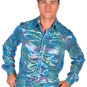 Heren Disco Blouse Turquoise