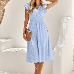 Lichtblauwe Bohemian Bruiloft Gast Jurk