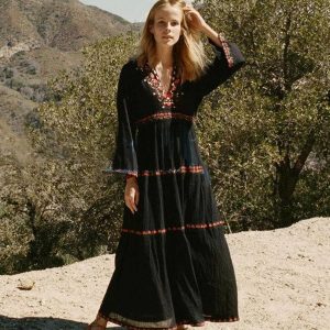 Maxi Boho Jurk Zwart