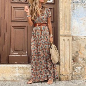 Maxi Ibiza Jurk Hippie Style + Gratis Riem