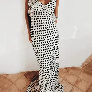 Maxi Jurk Met Zwart-Witte Stippen