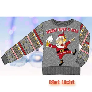 Kersttrui met Lampjes Merry Burp X-Mas