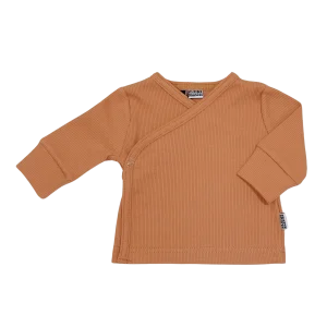Baby Overslag Vestje Rib Camel Bruin