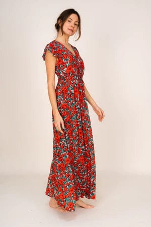 Rode Bloemen Maxi Jurk - Afbeelding 3