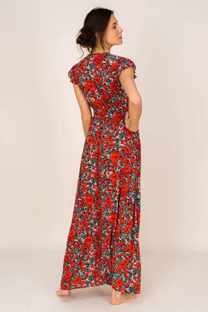 Rode Bloemen Maxi Jurk - Afbeelding 4