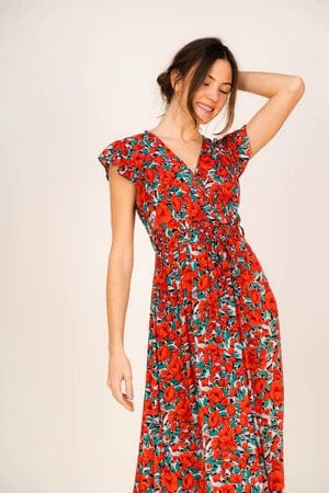Rode Bloemen Maxi Jurk - Afbeelding 5