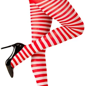 Rood-wit gestreepte panty – 70 denier