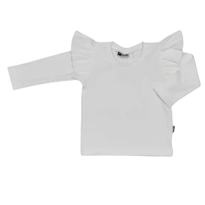 Baby en Meisjes Ruffle Shirt Rib Off White