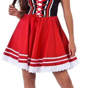 Dirndl Laura Rood Zwart 100% Katoen met Blouse