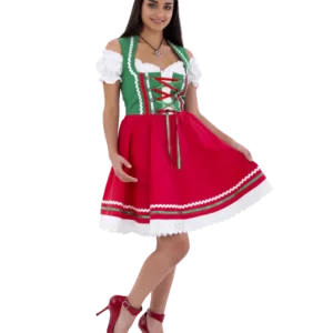 Dirndl Laura Gr-Ro-Wi met Blouse 100% Katoen