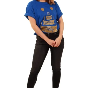 Toppers Shirt Blauw Happy Birthday Party