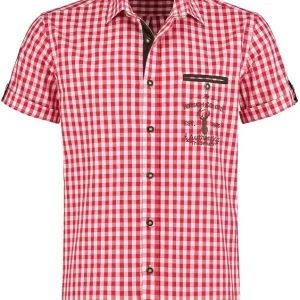 Tiroler Blouse met korte Mouw Rood-Wit