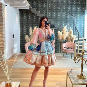 Kleurrijke Ibiza Stijl Zomer Jurk