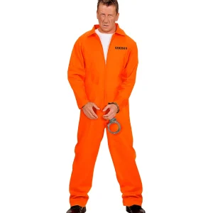 Oranje Gevangene Kostuum met Handboeien