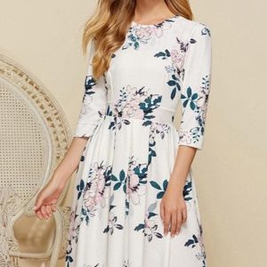 Wit Boheemse Jurk met Bloemen