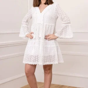 Witte Korte Kanten Ibiza Jurk
