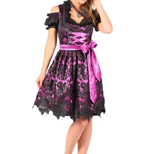 Dirndl Jurk Victoria Paars-Zwart