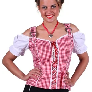 Tiroler Shirt Mia Rood-Wit
