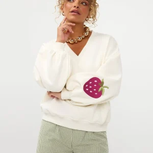 Ydence Sweater Strawberry | Ecru