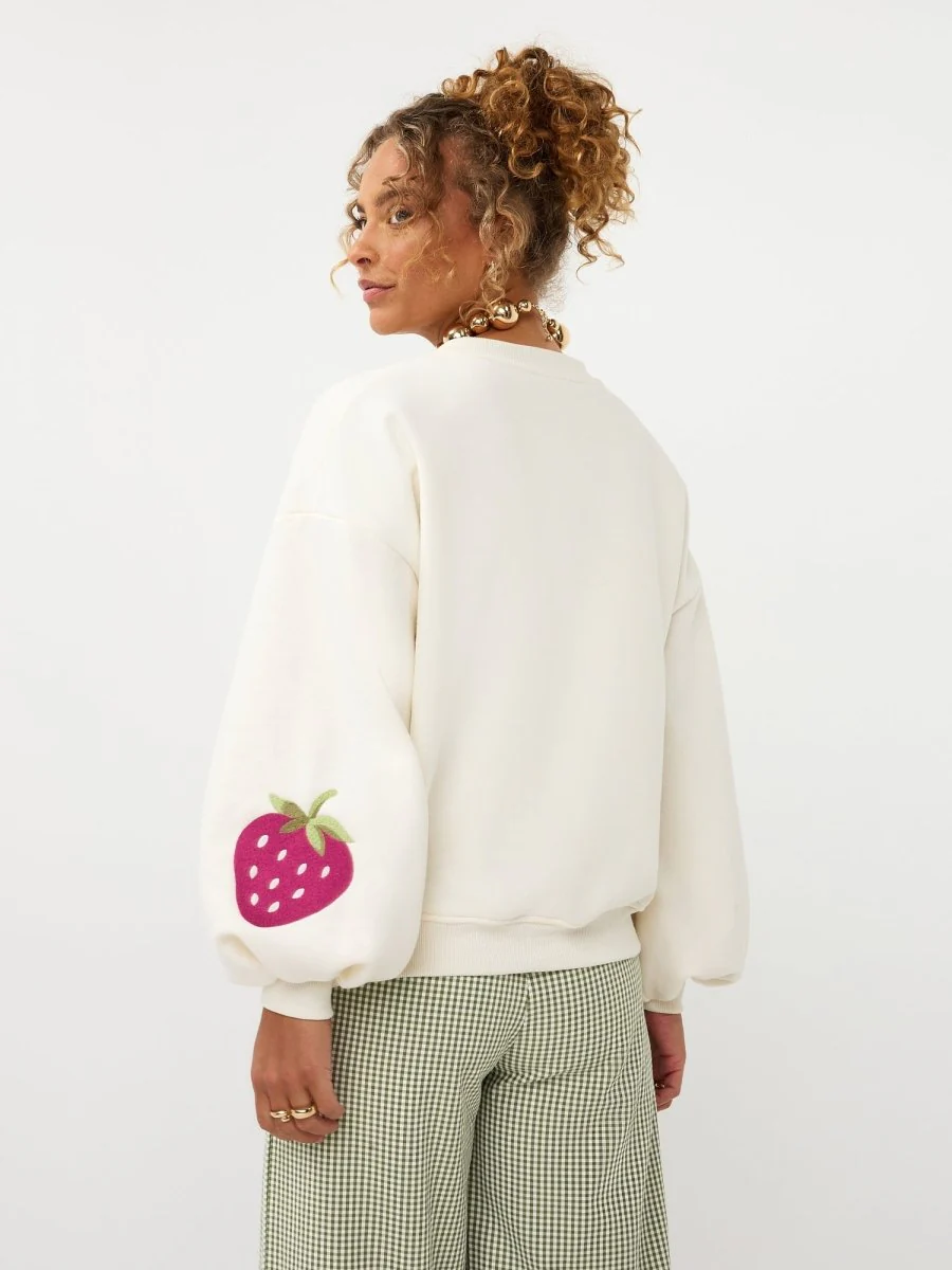 Ydence Sweater Strawberry | Ecru - Afbeelding 4