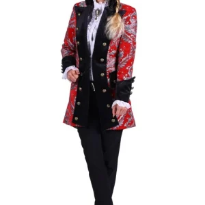 Brokaatjas Dame Royale Rood Luxe Rood Zilver