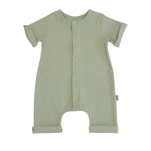 Baby Zomer Jumpsuit Rib Dusty Groen